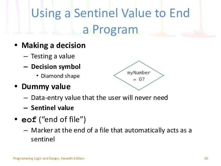 Using a Sentinel Value to End a Program Making a decision