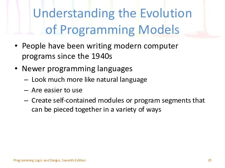 Understanding the Evolution of Programming Models People have been writing modern