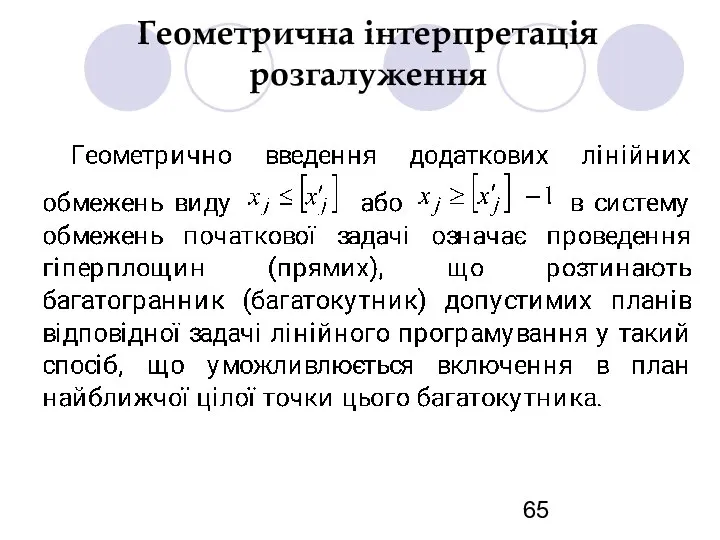 Геометрична інтерпретація розгалуження