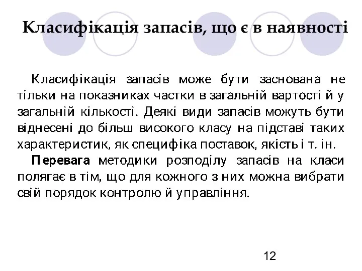 Класифікація запасів, що є в наявності