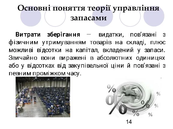 Основні поняття теорії управління запасами