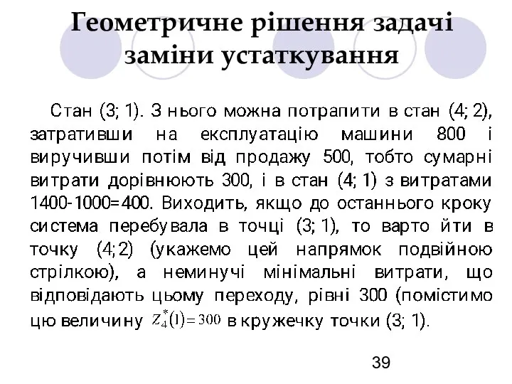 Геометричне рішення задачі заміни устаткування