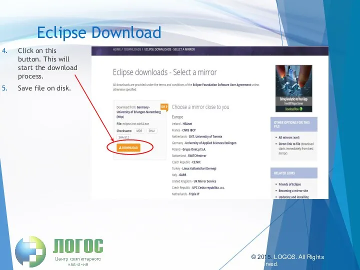 Eclipse Download © 2015. LOGOS. All Rights Reserved. Click on this