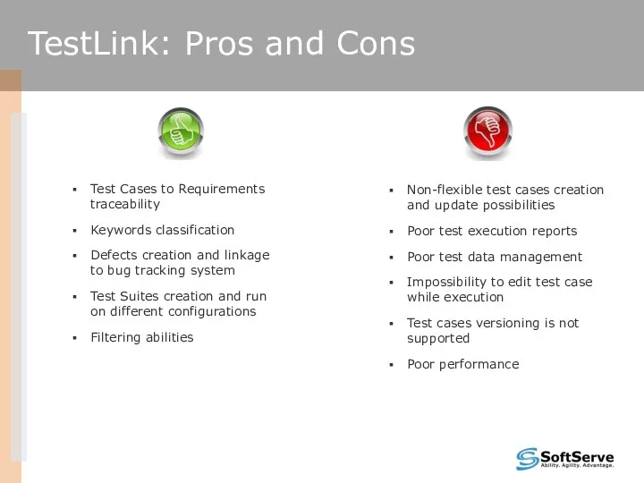 Test Cases to Requirements traceability Keywords classification Defects creation and linkage