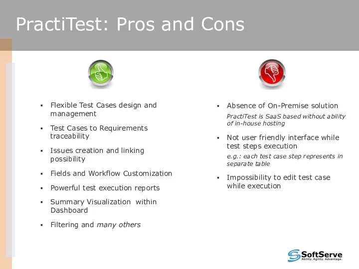 Flexible Test Cases design and management Test Cases to Requirements traceability