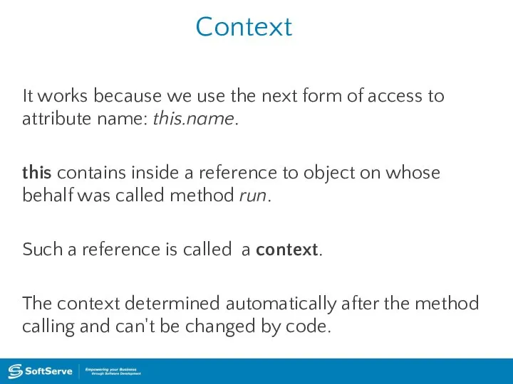 Context It works because we use the next form of access