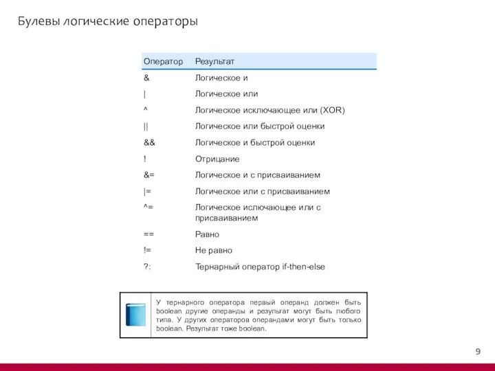 Булевы логические операторы