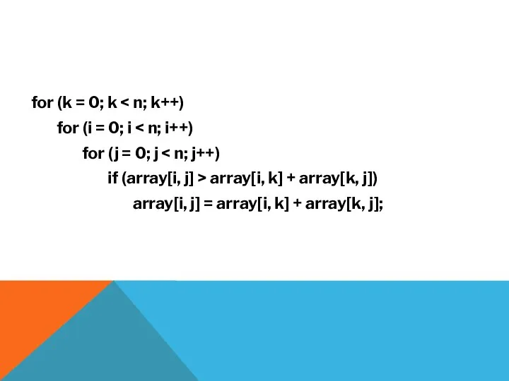 for (k = 0; k for (i = 0; i for