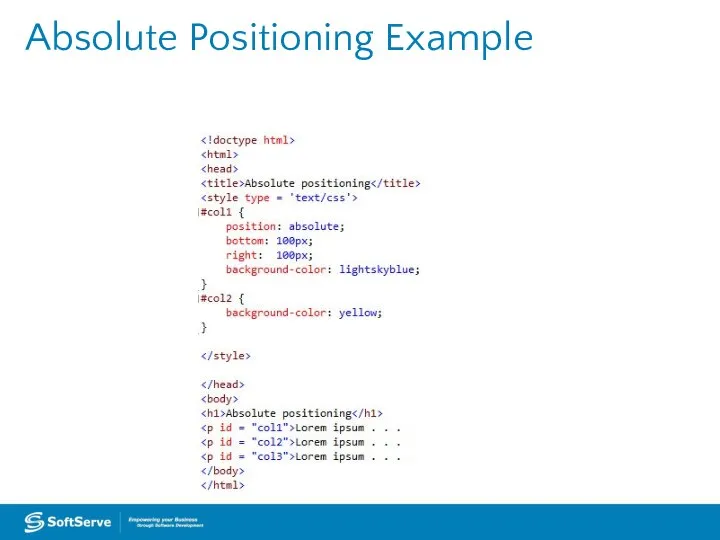 Absolute Positioning Example