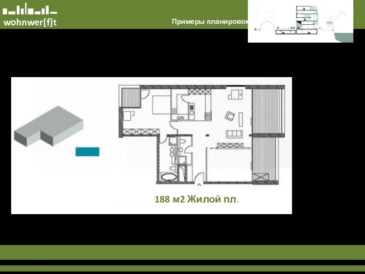 Примеры планировок 188 м2 Жилой пл.