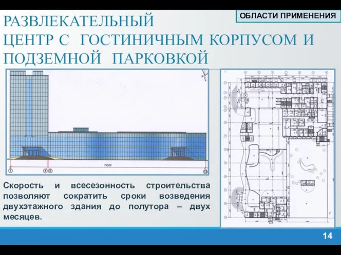 РАЗВЛЕКАТЕЛЬНЫЙ ЦЕНТР С ГОСТИНИЧНЫМ КОРПУСОМ И ПОДЗЕМНОЙ ПАРКОВКОЙ Скорость и всесезонность