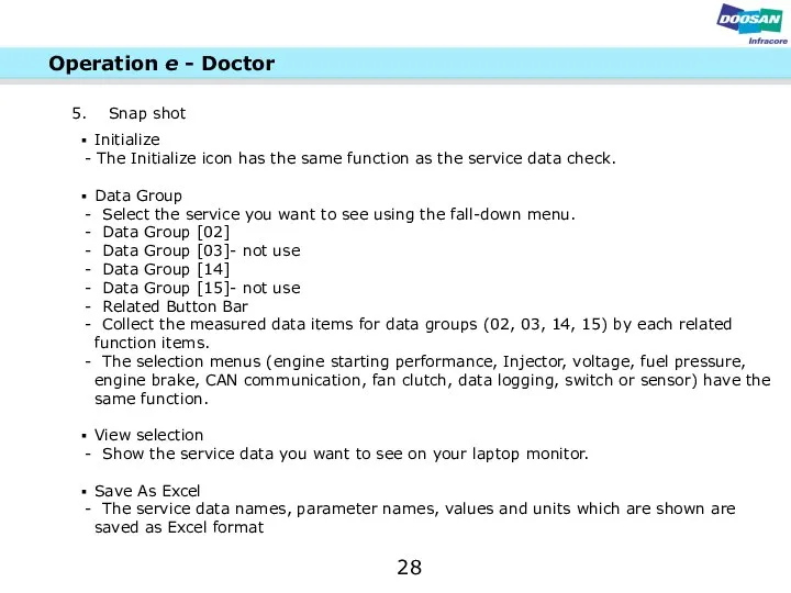 Snap shot Initialize - The Initialize icon has the same function