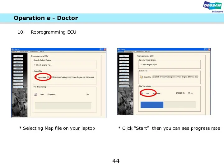 44 Operation e - Doctor * Selecting Map file on your