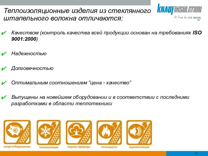 Теплоизоляционные изделия из стеклянного штапельного волокна отличаются: Качеством (контроль качества всей