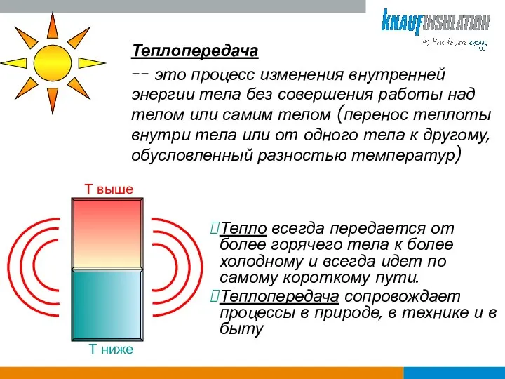 Тепло всегда передается от более горячего тела к более холодному и