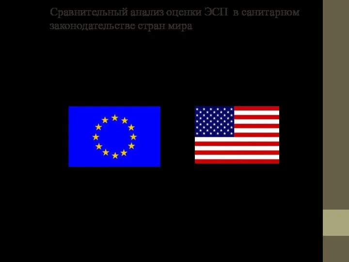 Сравнительный анализ оценки ЭСП в санитарном законодательстве стран мира В странах