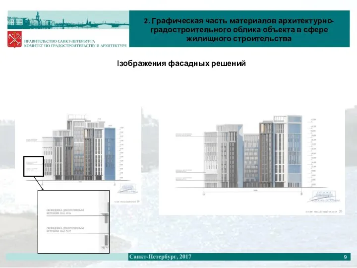 2. Графическая часть материалов архитектурно-градостроительного облика объекта в сфере жилищного строительства Изображения фасадных решений