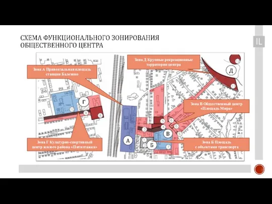 Зона В Общественный центр «Площадь Мира» Зона Г Культурно-спортивный центр жилого