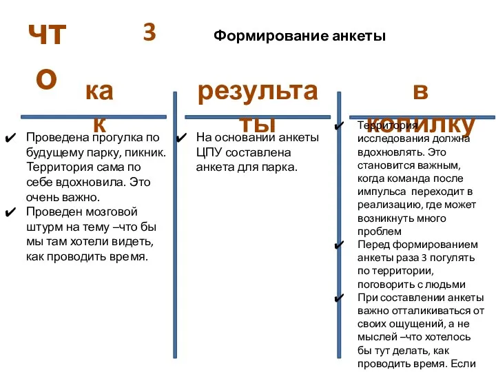 Формирование анкеты 3 как результаты в копилку Проведена прогулка по будущему