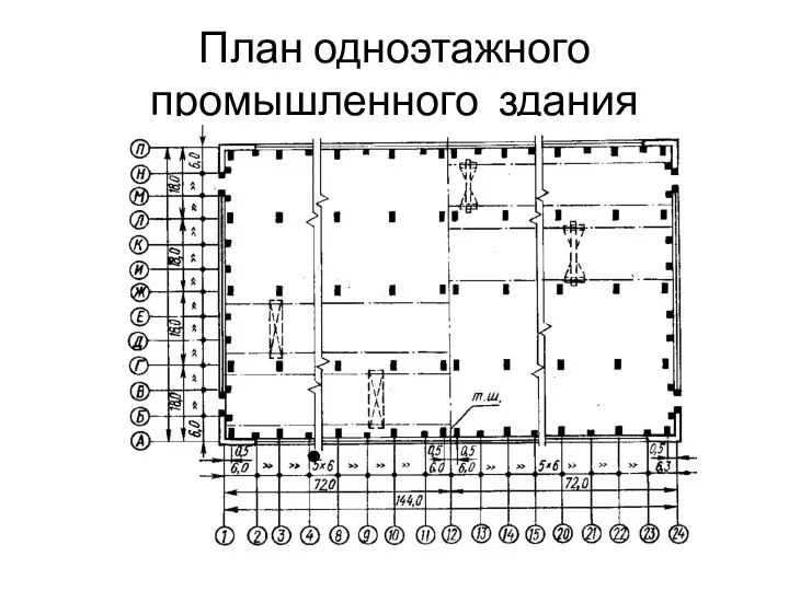 План одноэтажного промышленного здания