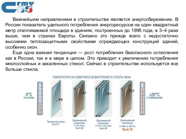 Важнейшим направлением в строительстве является энергосбережение. В России показатель удельного потребления