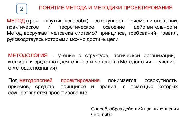 МЕТОДОЛОГИЯ – учение о структуре, логической организации, методах и средствах деятельности