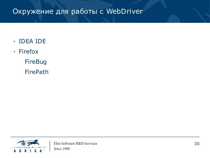 Окружение для работы с WebDriver IDEA IDE Firefox FireBug FirePath
