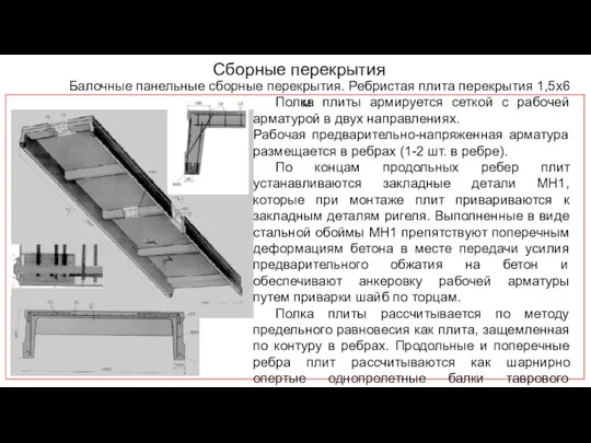 Сборные перекрытия Балочные панельные сборные перекрытия. Ребристая плита перекрытия 1,5х6 м