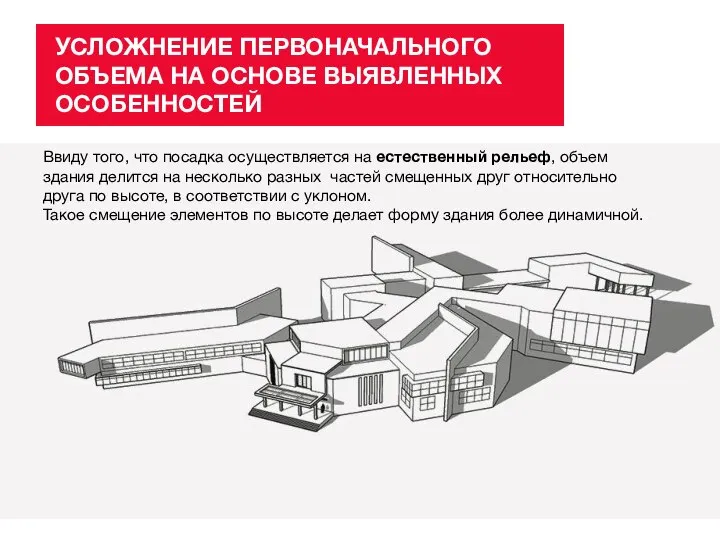 УСЛОЖНЕНИЕ ПЕРВОНАЧАЛЬНОГО ОБЪЕМА НА ОСНОВЕ ВЫЯВЛЕННЫХ ОСОБЕННОСТЕЙ Ввиду того, что посадка