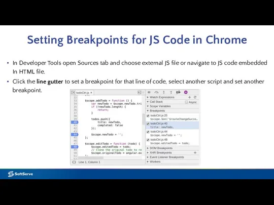 Setting Breakpoints for JS Code in Chrome In Developer Tools open