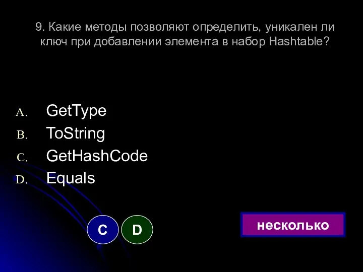 9. Какие методы позволяют определить, уникален ли ключ при добавлении элемента