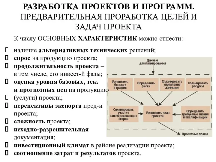 К числу ОСНОВНЫХ ХАРАКТЕРИСТИК можно отнести: наличие альтернативных технических решений; спрос