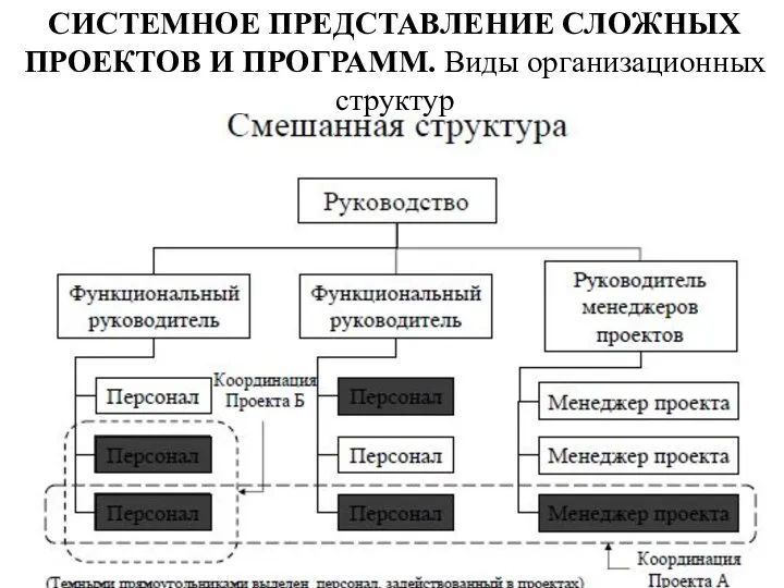 СИСТЕМНОЕ ПРЕДСТАВЛЕНИЕ СЛОЖНЫХ ПРОЕКТОВ И ПРОГРАММ. Виды организационных структур