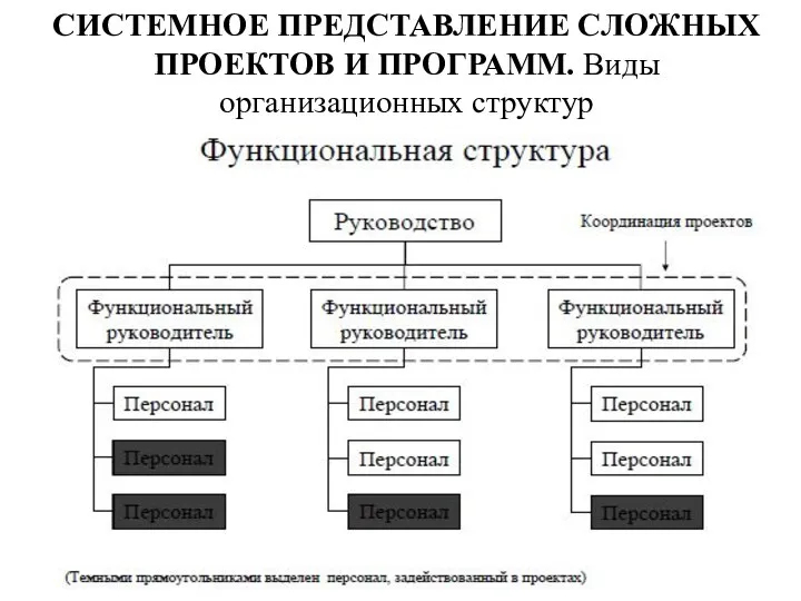 СИСТЕМНОЕ ПРЕДСТАВЛЕНИЕ СЛОЖНЫХ ПРОЕКТОВ И ПРОГРАММ. Виды организационных структур