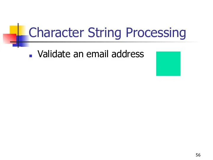 Character String Processing Validate an email address