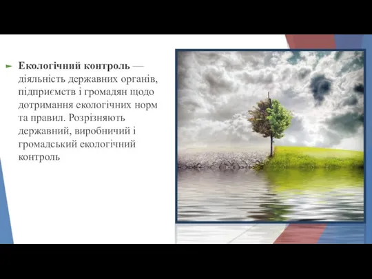 Екологічний контроль — діяльність державних органів, підприємств і громадян щодо дотримання