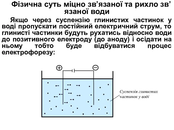 Фізична суть міцно зв’язаної та рихло зв’язаної води Якщо через суспензію