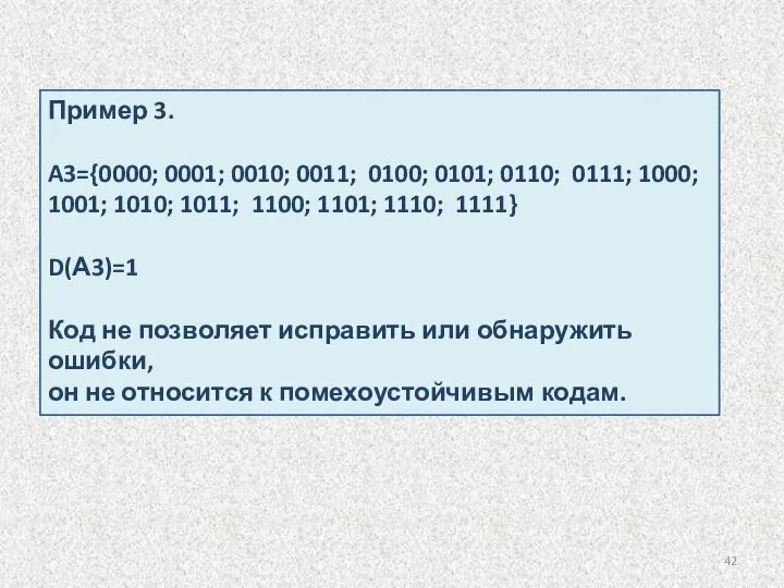 Пример 3. A3={0000; 0001; 0010; 0011; 0100; 0101; 0110; 0111; 1000;