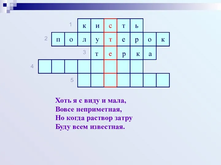 Хоть я с виду и мала, Вовсе неприметная, Но когда раствор