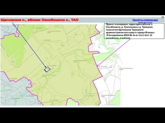 Щаповское п., вблизи Ознобишино с., ТАО Проект планировки территории вблизи с.