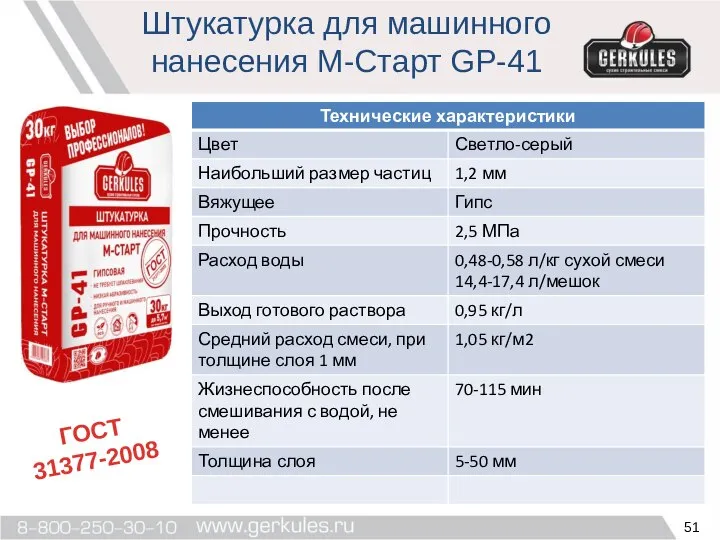 Штукатурка для машинного нанесения М-Старт GP-41 ГОСТ 31377-2008