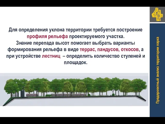 Для определения уклона территории требуется построение профиля рельефа проектируемого участка. Знание