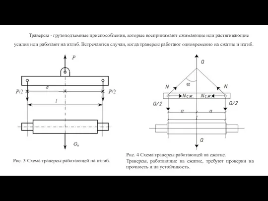 Траверсы - грузоподъемные приспособления, которые воспринимают сжимающие или растягивающие усилия или