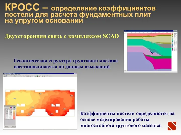 КРОСС – определение коэффициентов постели для расчета фундаментных плит на упругом