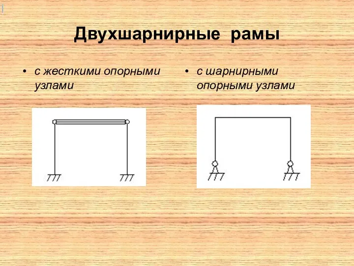 Двухшарнирные рамы с жесткими опорными узлами с шарнирными опорными узлами