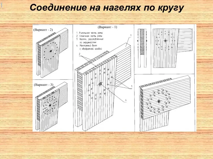 Соединение на нагелях по кругу