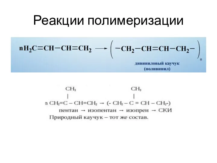 Реакции полимеризации