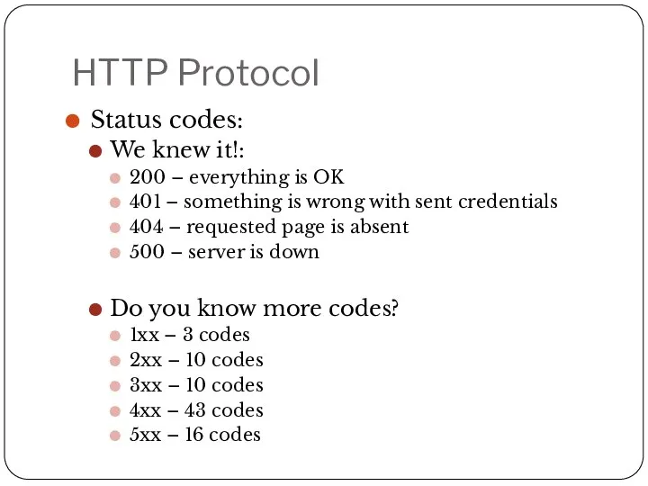 HTTP Protocol Status codes: We knew it!: 200 – everything is