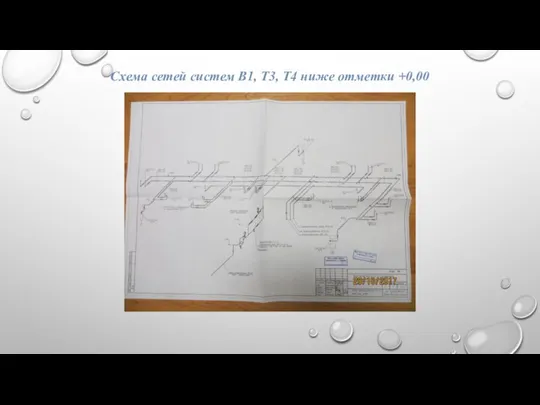 Схема сетей систем В1, Т3, Т4 ниже отметки +0,00