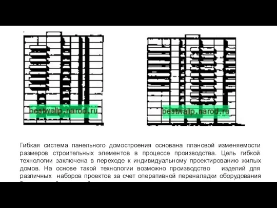 Гибкая система панельного домостроения основана плановой изменяемости размеров строительных элементов в